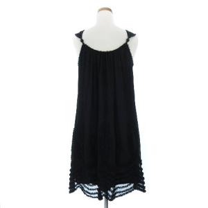 GRACE CONTINENTAL ワンピース チュール フリル ビーズ レース 36 ブラック