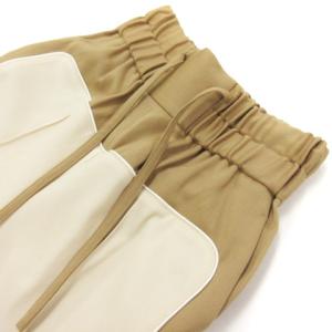 ELIN 近年モデル ジョガーパイピングパンツ イージー 切替 ウール 11905-21-2208 ベージュ ブラウン 36