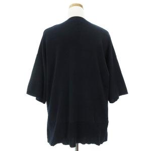 ebure ニット 半袖 クルーネック ワイド イレギュラーヘム 2810800277 紺 ネイビー