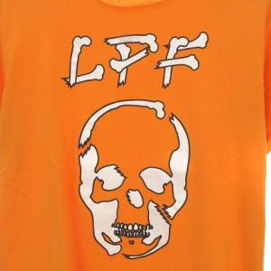lucien pellat finet Tシャツ カットソー 半袖 スカル ドクロ LPF プリント ロゴ コットン オレンジ S
