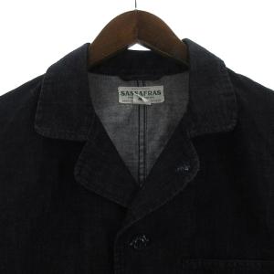 SASSAFRAS Sprayer Jacket 9.5oz Broken Denim スプレイヤージャケット デニム コットン インディゴネイビー