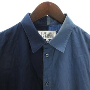 Maison Margiela14 17年製 Re-edition ルーズフィット シャツ 長袖 バイカラー ネイビー