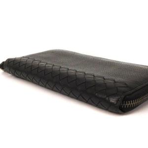 BOTTEGA VENETA 長財布 ラウンドファスナー イントレチャート 切替 レザー ブラック