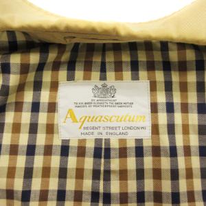 Aquascutum aqua5 コート ステンカラー 上着 長袖 裏地チェック コットン ベージュ ECR8 アウター