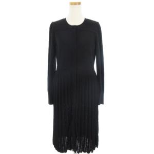 ひざ丈ニットワンピース ブラック