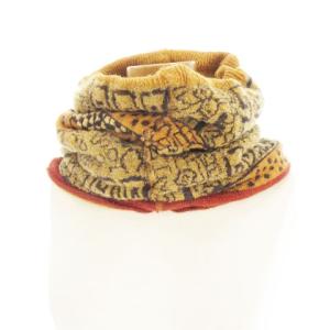 KAPITAL ネックウォーマー スヌード マフラー 総柄 ベージュ系