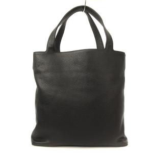 Ermenegildo Zegna 美品 近年モデル グレインカーフスキン Blazer ソフトトートバッグ ロゴ レザー 黒 ブラック 鞄