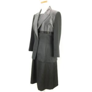 GIVENCHY スーツ セットアップ ひざ丈 ストライプ  40 42 グレー ブラック