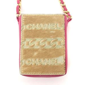 CHANEL チェーンシガレットケース ロゴ ピンク