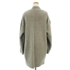 ENFOLD 17AW コート ノーカラー コクーン ワイドシルエット 上着 長袖 ウール グレー 36