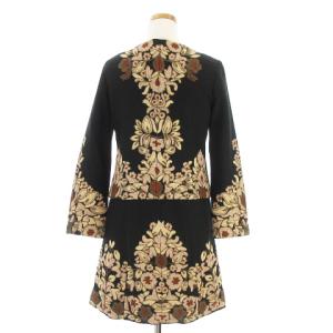 GRACE CONTINENTAL セットアップ ワンピース ひざ丈 総柄 ジャケット 上着 長袖 刺繍 コットン 黒 36