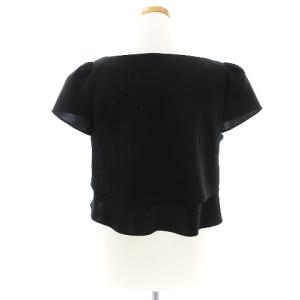 M'S GRACY タグ付き カットソー ブラウス フレンチスリーブ ボートネック コサージュ付き IT-620301 黒 ブラック 38