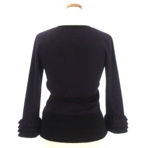 TO BE CHIC ニット セーター 長袖 フリル リボン 紫 パープル 2