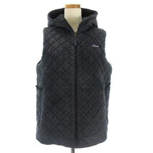 WOMEN'S Los Gatos Hooded Vest ベスト ボア リバーシブル ロゴ 25221 グレー系 M