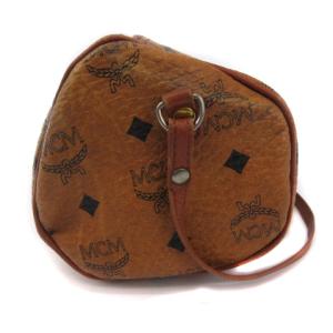 MCM ミニレザーロゴショルダーバッグ キャメル
