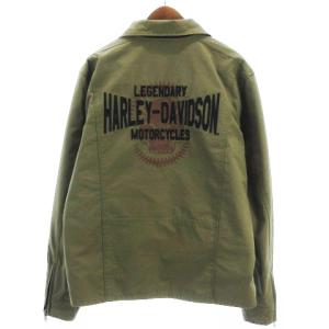 HARLEY DAVIDSON Legion Reversible Jacket ジャケット ライダース シングル  長袖 刺繍 カーキ