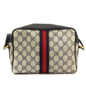 GUCCI オールド GGスプリーム ショルダーバッグ グレー