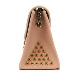 FURLA メトロポリス ショルダーバッグ 斜め掛け レザー チェーン スタッズ ピンク