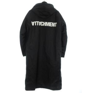 ATTACHMENT リバースロゴプリントナイロンコート  118454003 3 ブラック