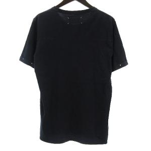Martin Margiela 10 Tシャツ カットソー 半袖 クルーネック 袖折り返し コットン 無地 紺 ネイビー