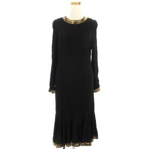 STUDIO シルクフレアワンピース ブラック