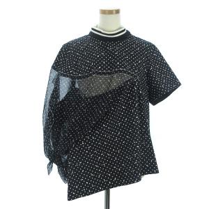 19SS 19-04320 POLKA DOT TOPS シャツ アシンメトリー 3 ネイビー