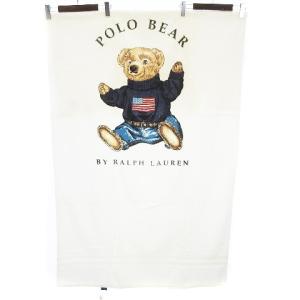 RALPH LAUREN HOME 90s ビンテージ ポロベアープリントバスタオル ホワイト