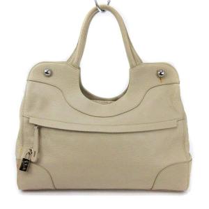 レザーハンドバッグ アイボリー