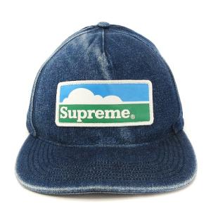 Supreme 18AW Horizon 5-Panel denim デニムキャップ ロゴ ブルー
