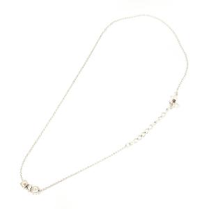 Christian Dior ネックレス キューブ ストーン ロゴ シルバー