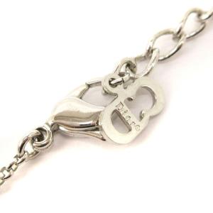 Christian Dior ネックレス キューブ ストーン ロゴ シルバー
