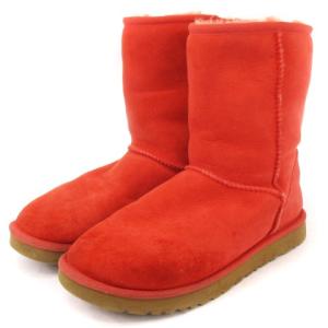 UGG australia 5825 クラシック ショート ブーツ ムートン レッドライト 赤系 25.0 靴 IBO17