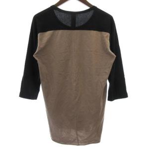 ATTACHMENT バイカラー七分袖Tシャツ 2 ブラウン