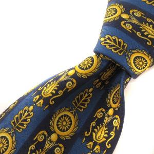 総柄シルクネクタイ ネイビー