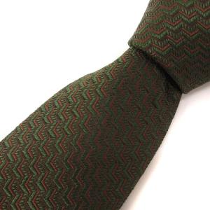 ネクタイ レギュラータイ 総柄 シルク グリーン