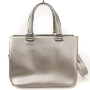 Longchamp オノレ 2wayバッグ レザー シルバー