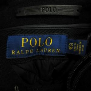 POLO RALPH LAUREN ステンカラーコート ライナー付き 比翼 コットン 長袖 無地 黒 ブラック XS アウター