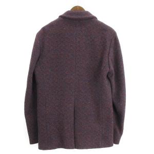 Frank Leder テーラードジャケット 長袖 ヘリンボーン 厚手 シングル 3B サンプル品 紺 ネイビー 茶 ブラウン アウター