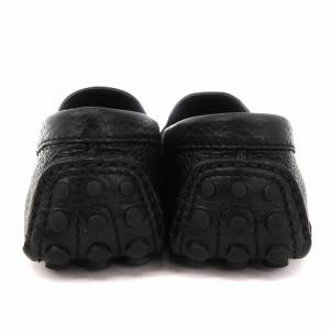 LOUIS VUITTON モノグラムフラワー ドライビングシューズ ローファー レザー ブラック