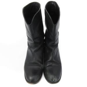 CHANEL G26068 ココマーク ウエスタンブーツ レザー 37.5 ブラック