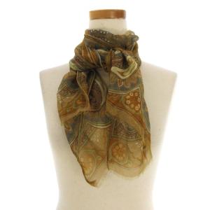 ETRO ペイズリープリントシルクスカーフ ブラウン