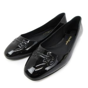 BRONI ガンチーニエナメルフラットシューズ ブラック