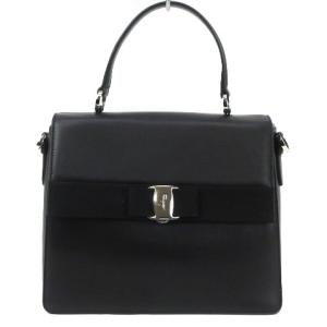 ヴァラリボン 2WAYバッグ ショルダー ハンド スクエア レザー ブラック 