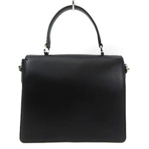 Salvatore Ferragamo ヴァラリボン 2WAYバッグ ショルダー ハンド スクエア レザー ブラック 