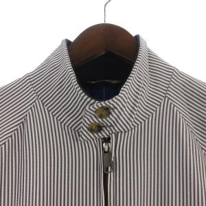 Baracuta 英国製 G9 ハリントンジャケット ストライプ 裏地チェック 38 ブラック ホワイト