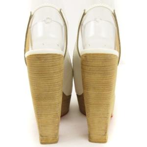 Christian Louboutin サンダル バックストラップ プラットフォーム クロス 37 ホワイト系