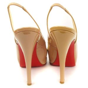Christian Louboutin サンダル パテント 37.5 ピンクベージュ