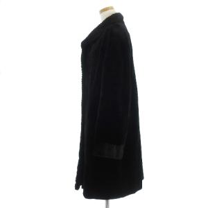 SAGA MINK 銀SAGA シェアードミンク ロング コート 毛皮 リアルファー シルク ダークブラウン M