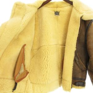 AVIREX B-3 ムートン フライト ジャケット レザー 裏ボア ブラウン ECR13