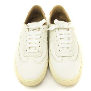 HERMES クイッカー スニーカー ローカット レザー Hロゴ ホワイト オレンジ